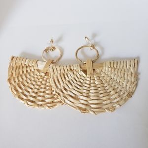Handmade rattan earrings
